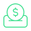 ícone cash deposit verde